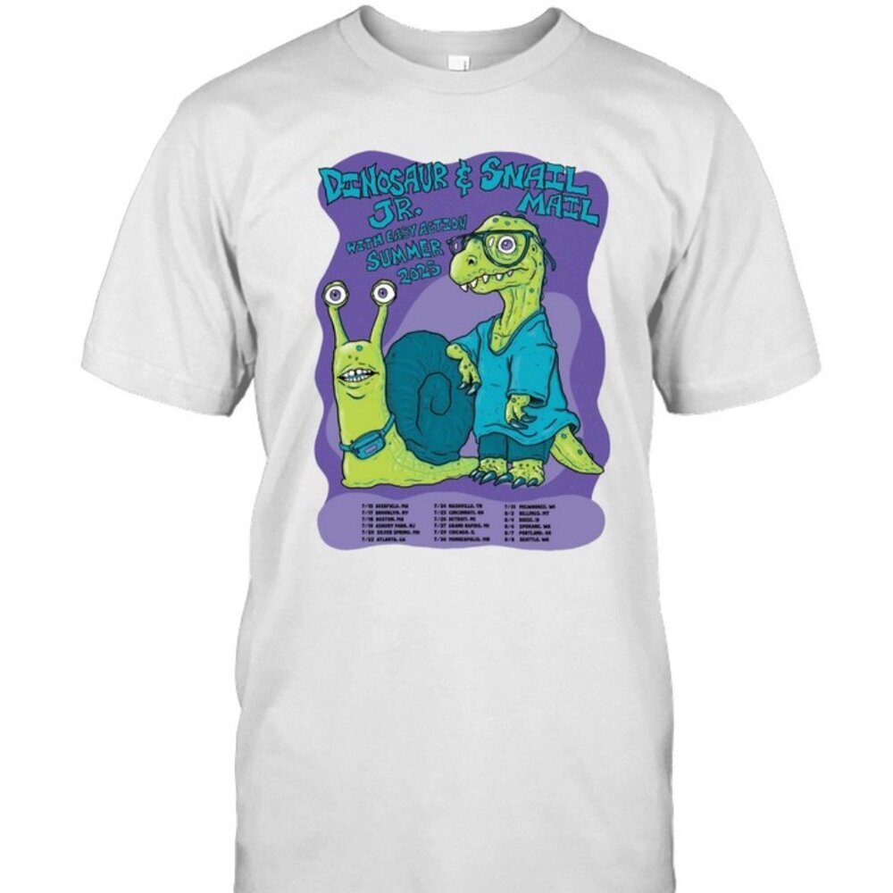 Dinosaur Jr. & Snail Mail Summer 2025 Tour T-Shirt – Indie Rock Band Tee 24
